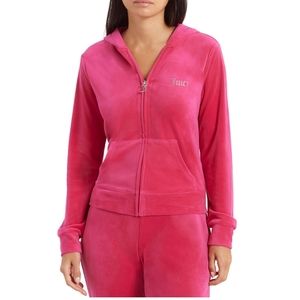 Juicy Couture Large Regal Pink Logo Velour Tracksuit Hoodie And Pants